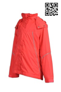 J594網上下單兒童外套風褸 設計反光風褸外套 自訂淨色外套風褸  風褸外套生產商